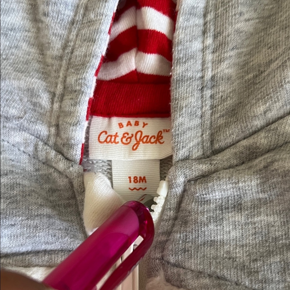 Cat & Jack Gray and Red RainDeer Onesie - Picture 4 of 5